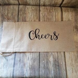 🏵️ Sale  NWOT Linen Wine Bag-Cheers
